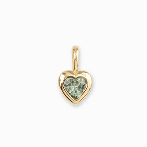 Heart Charm Green Sapphire 3.5mm