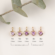 Heart Charm Necklace, Pink Sapphire