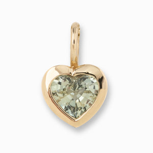 Heart Charm Green Spphire 5mm