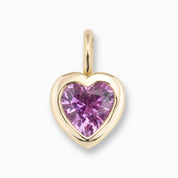 Heart Charm Pink Sapphire 5mm