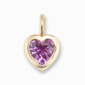 Heart Charm Pink Sapphire 5mm