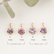 Heart Charm Necklace, Pink Sapphire