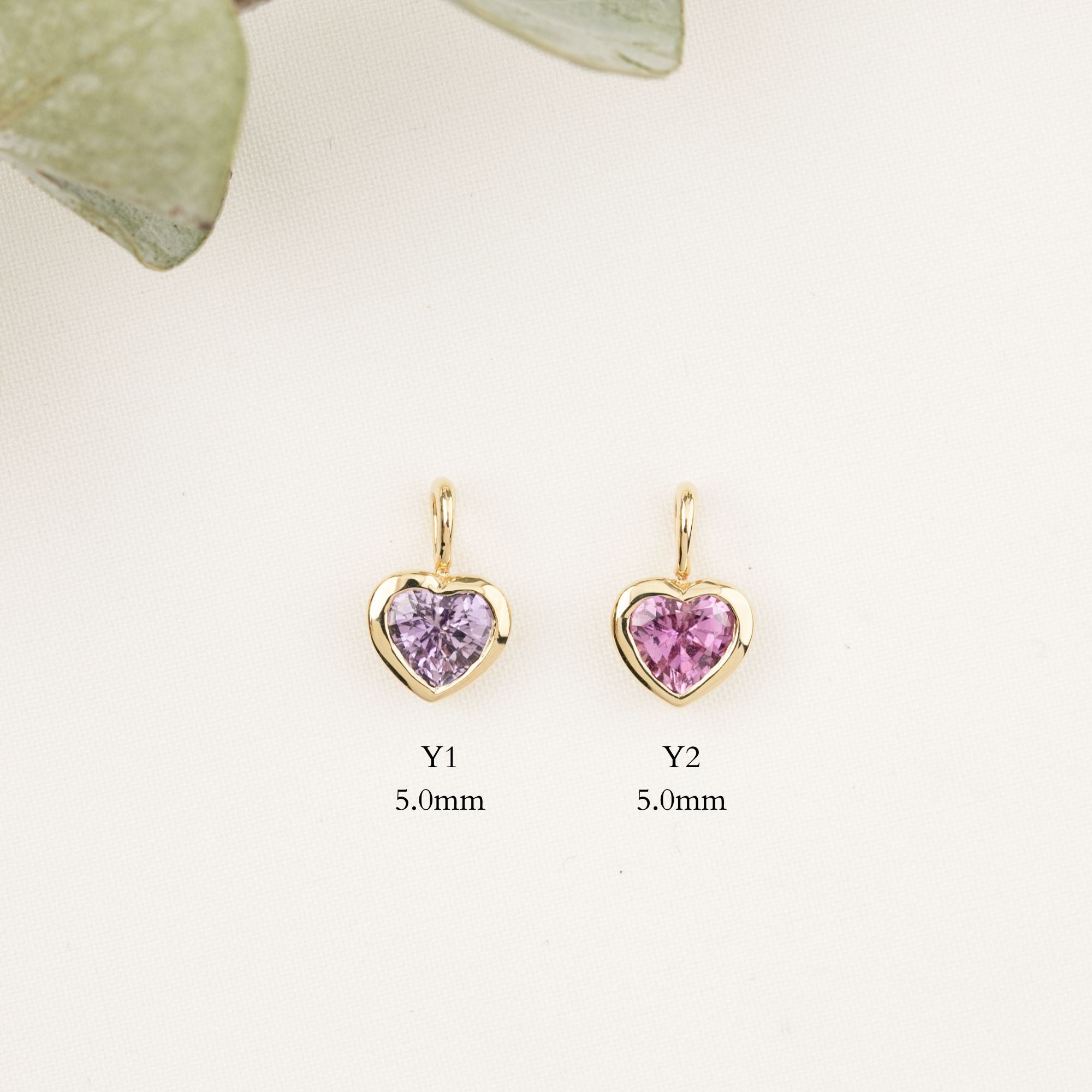 Heart Necklace, Pink Sapphire (Charm Option)
