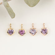 Heart Charm Pink Sapphire 5mm