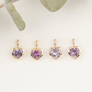 Heart Charm Pink Sapphire 5mm