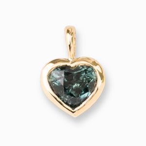 Heart Charm Teal Sapphire 6mm 1ct