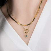 Halo Heart Sapphire Necklace (Charm Option)