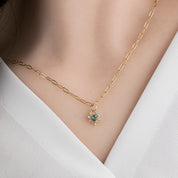 Halo Heart Sapphire Necklace (Charm Option)