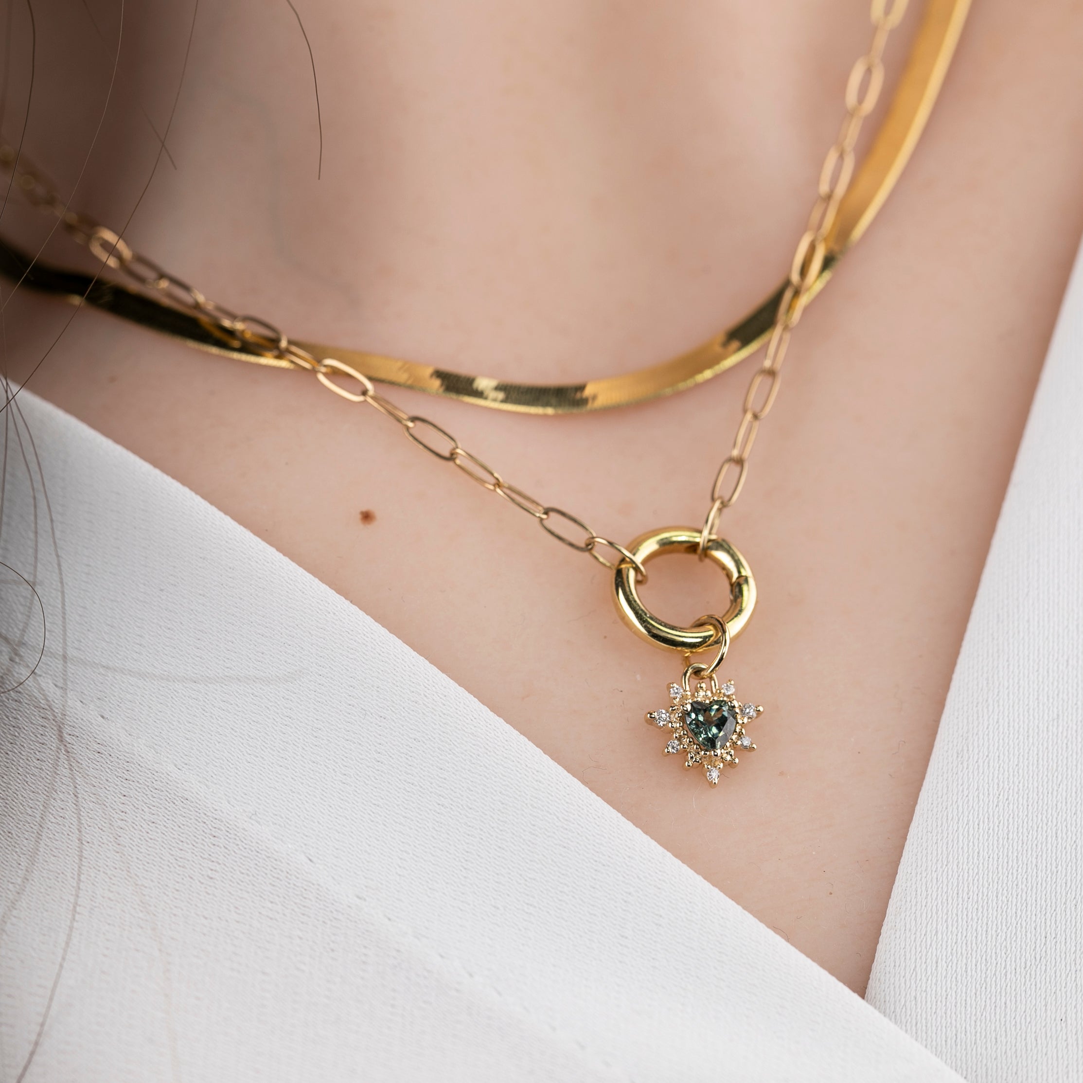 Charm Holder Necklace with Hinged Circle Bail