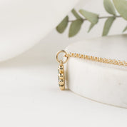 14K Gold Green Sapphire Four Heart Clover Charm