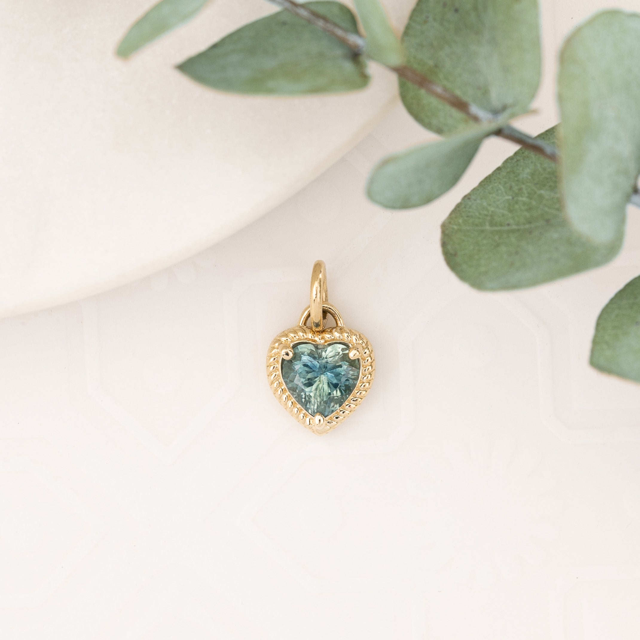 Montana Sapphire Rope Heart Charm