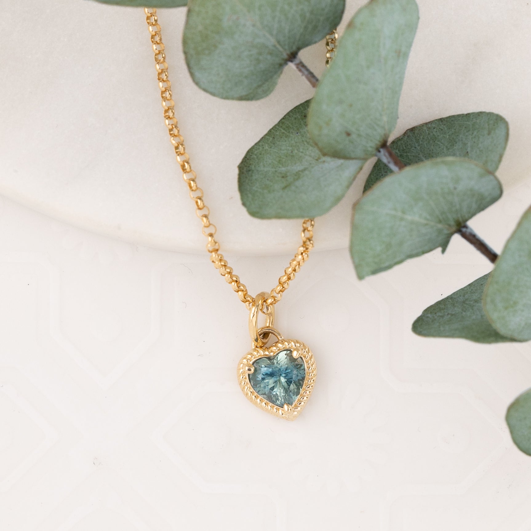 Montana Sapphire Rope Heart Charm