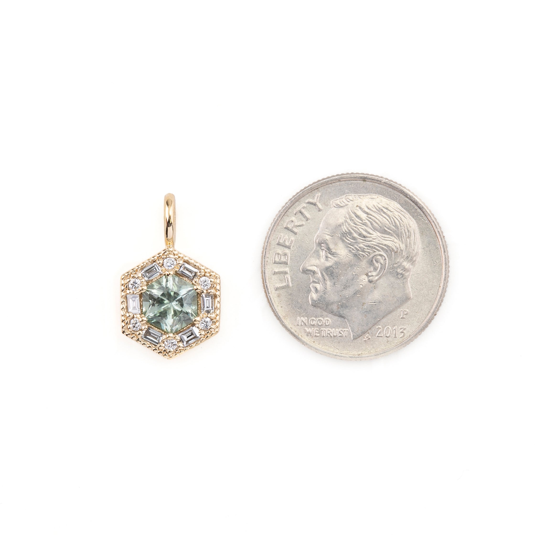 Montana Sapphire Lila Charm 14K Yellow Gold