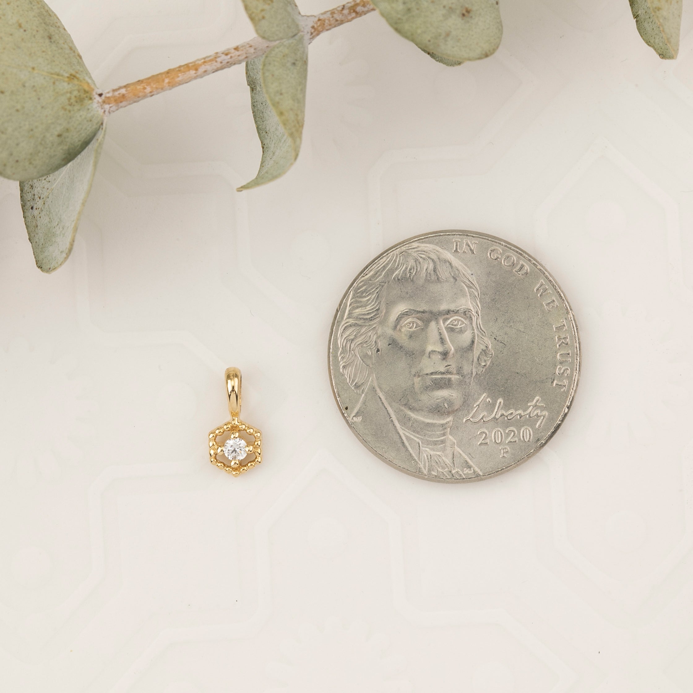 Birthstone Milgrain Hexagon Necklace