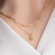 Birthstone Milgrain Hexagon Necklace