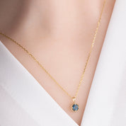 【一点もの】モンタナサファイア　ベゼルセットチャーム