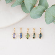 14K Gold Patia Marquise-Cut 0.30ct Madagascar Sapphire Charm | 6.0mm