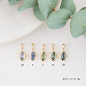 14K Gold Patia Marquise-Cut 0.30ct Madagascar Sapphire Charm | 6.0mm