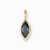 14K Gold Patia Marquise Blue Sapphire Charm 8.5mm
