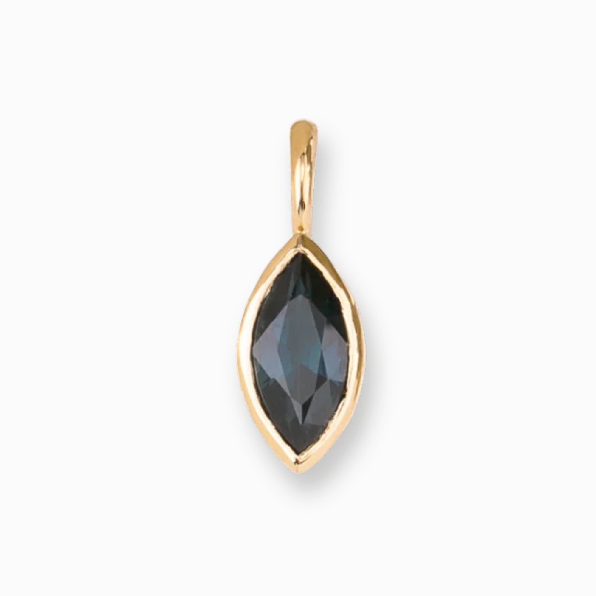 14K Gold Patia Marquise Blue Sapphire Charm 8.5mm