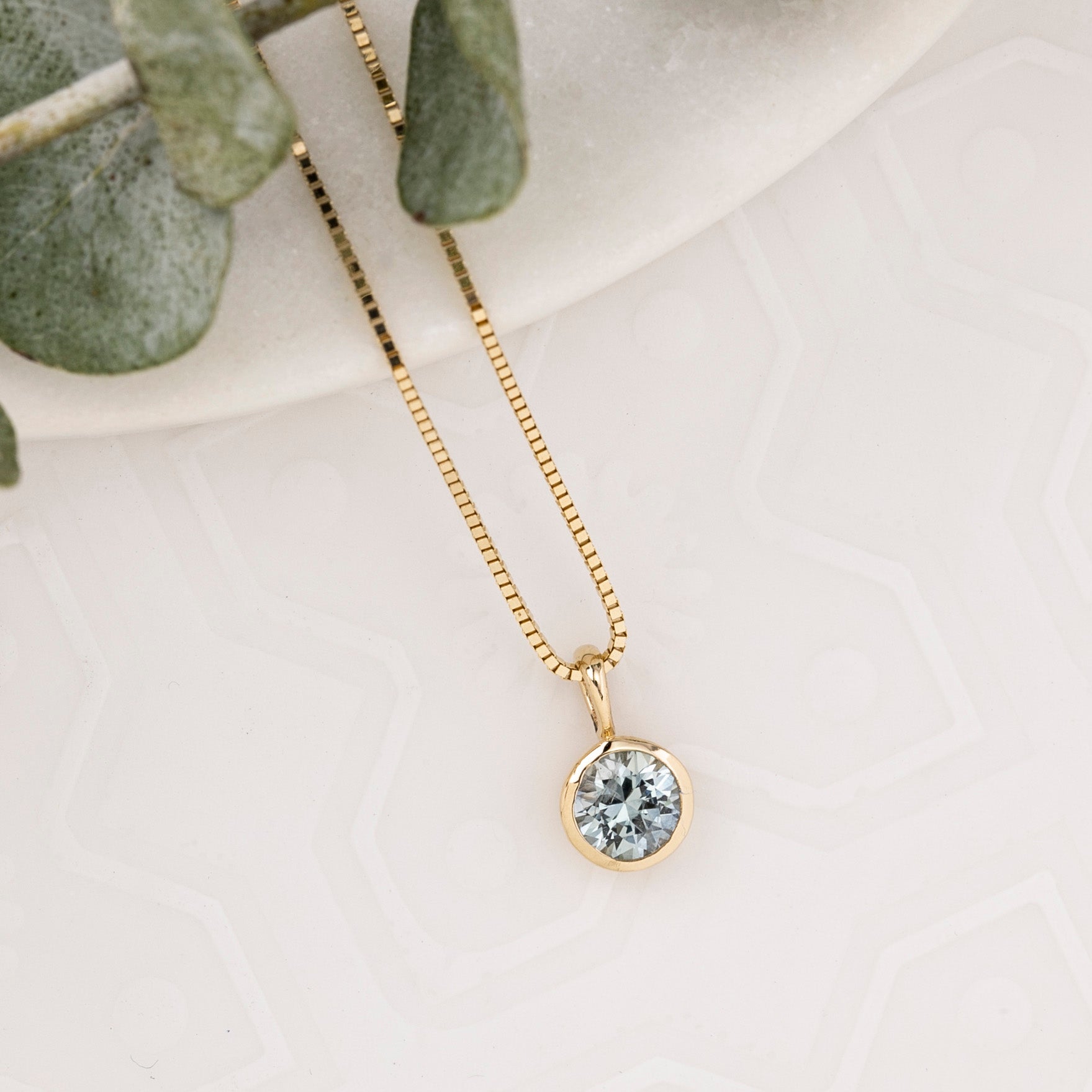 Patia Necklace, Montana Sapphire (Charm Option)