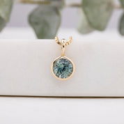 Patia Necklace, Montana Sapphire (Charm Option)