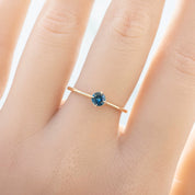 Alice Ring 4mm 0.35ct Montana Sapphire 14k Yellow Gold