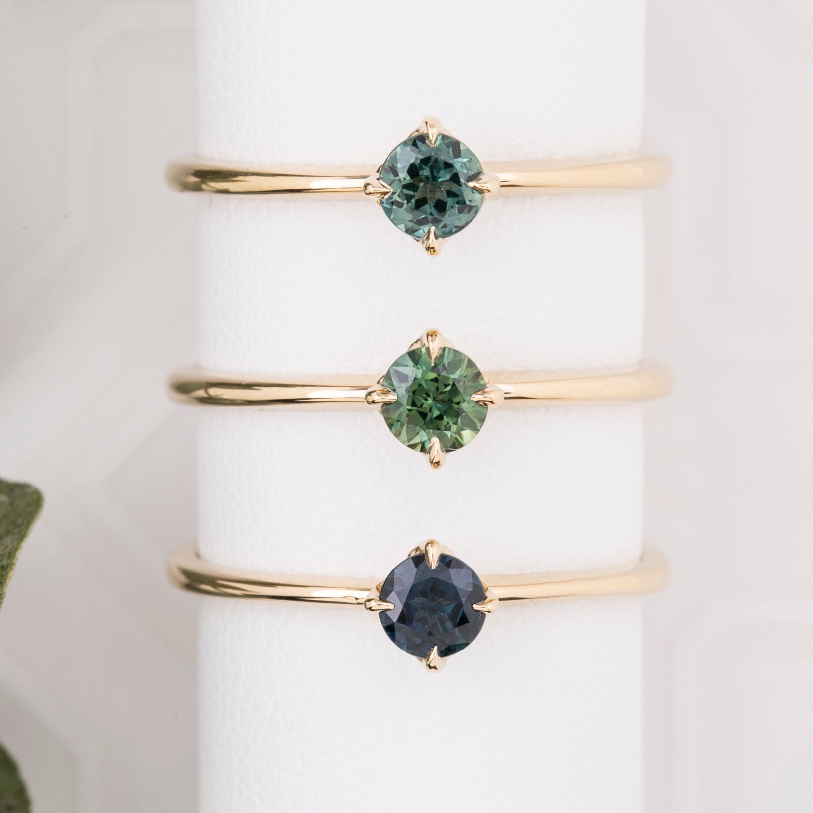 Alice Ring 4mm 0.35ct Queensland Sapphire 14k Yellow Gold