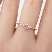 Sofia Ring 4mm 0.35ct Pink Umba Sapphire, 14K Yellow Gold