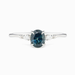 Estel Ring, 0.80ct Montana Sapphire, oval shape gemstone