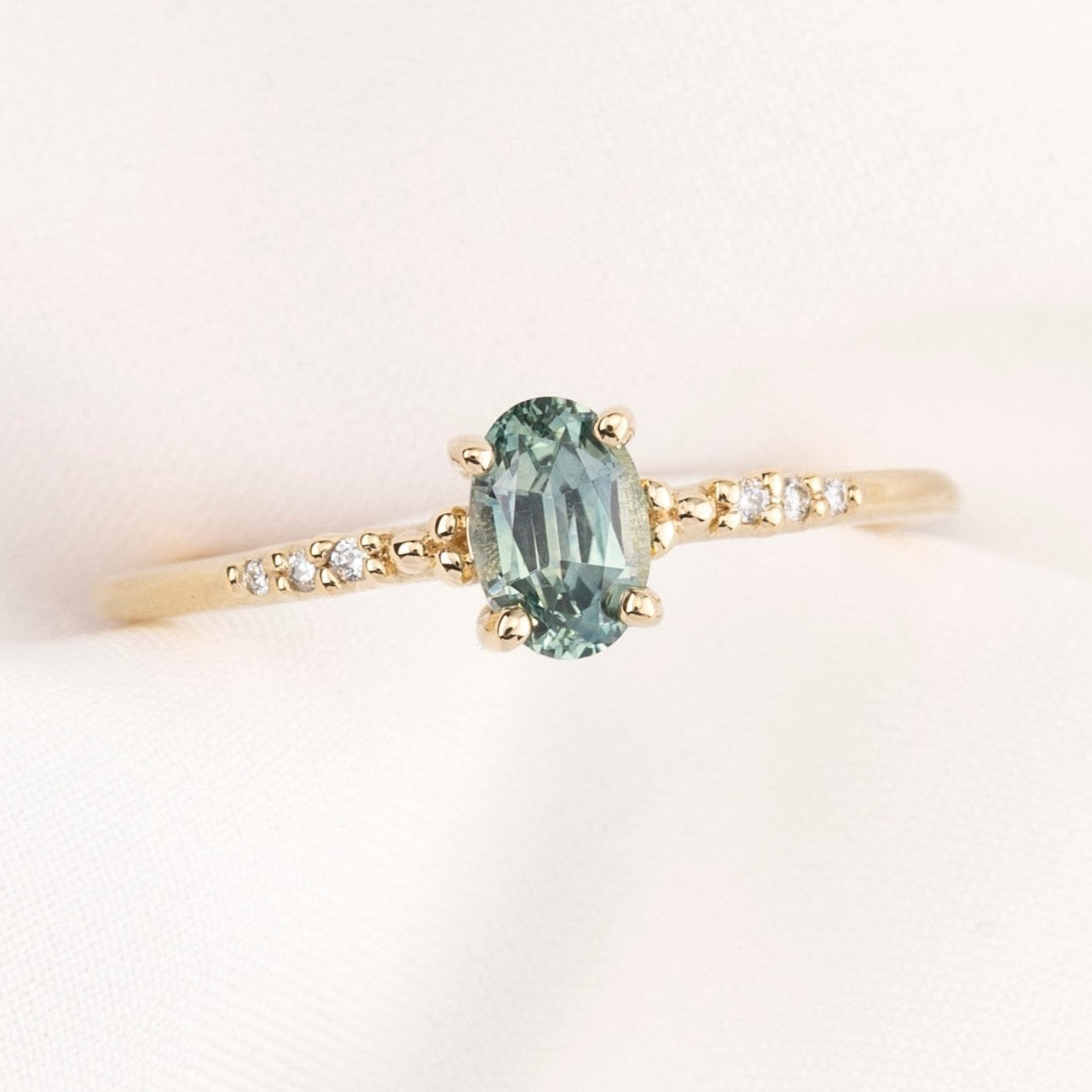 Eloise Ring, 0.60ct Montana Sapphire, oval shape gemstone