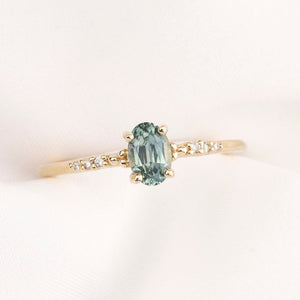 Eloise Ring, 0.60ct Montana Sapphire, oval shape gemstone