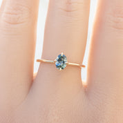 Alice Ring, 0.60ct Blue Green Sapphire