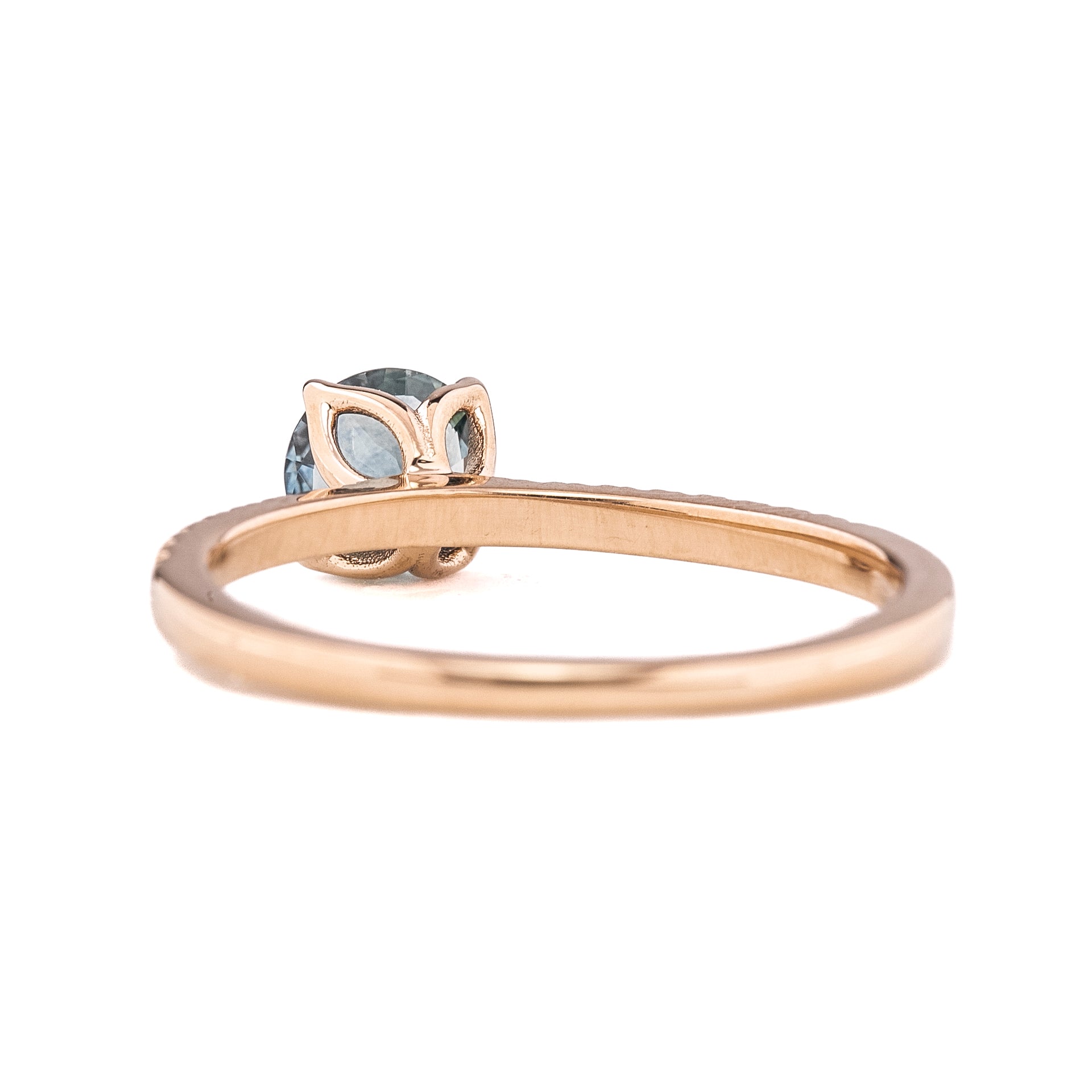 Maria Ring 0.75ct Blue Green Montana Sapphire, 14k Rose Gold (One of a kind)