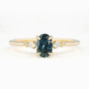 Estel Ring 6.5mm 0.85ct Oval Light Green Montana Sapphire 14K Yellow Gold