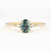 Estel Ring 6.5mm 0.85ct Oval Light Green Montana Sapphire 14K Yellow Gold