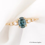 Estel Fleur Ring, 0.60 0.70ct Montana Sapphire