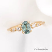 Estel Fleur Ring, 0.60 0.70ct Montana Sapphire
