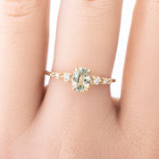Estel Fleur Ring, 0.60 0.70ct Montana Sapphire