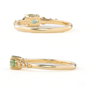 Estel Fleur Low Profile Ring, Blue Green Montana Sapphire