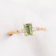 Estel Petal Ring, 0.87ct Green Montana Sapphire