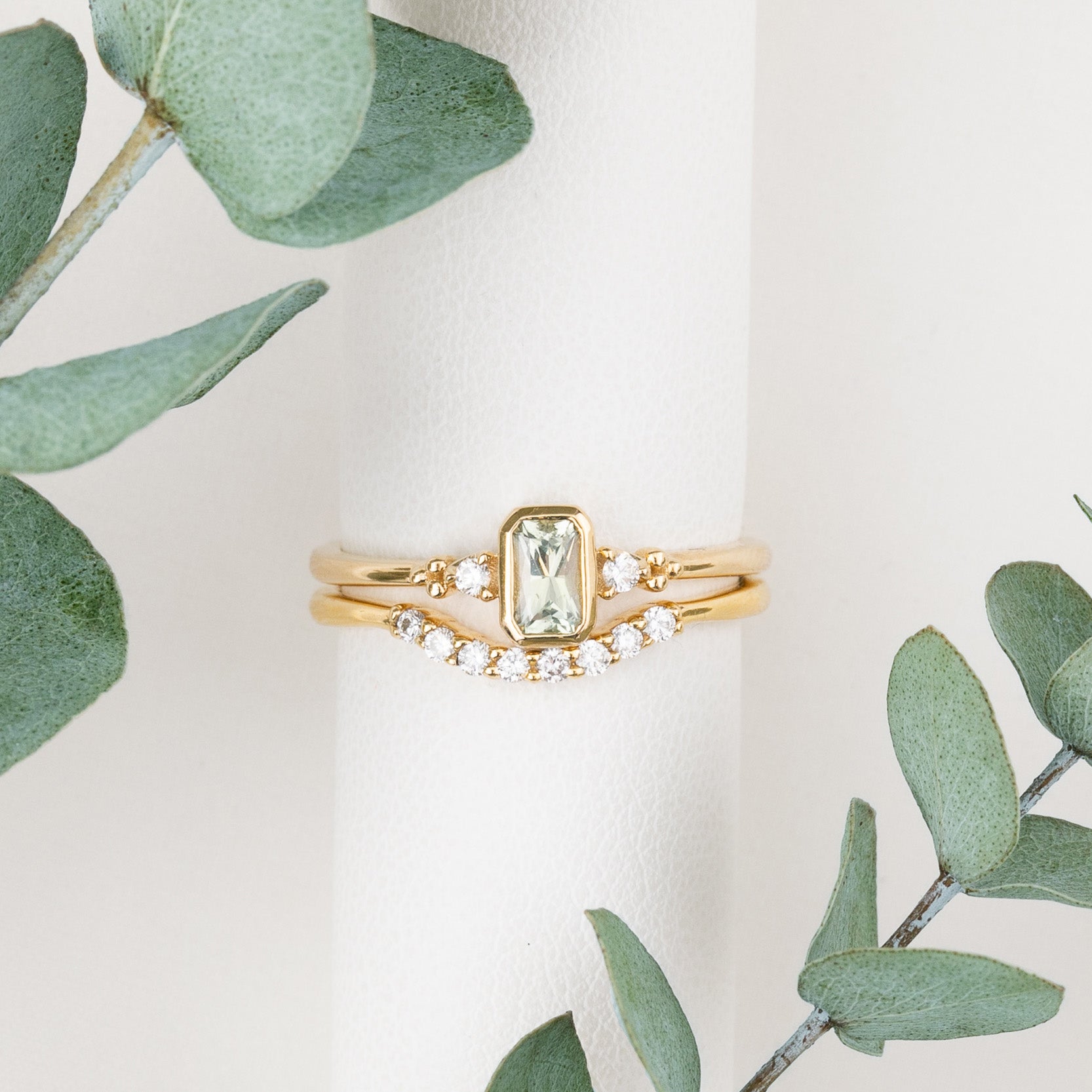 Estel Bezel Ring, 0.40ct Light Green Montana Sapphire