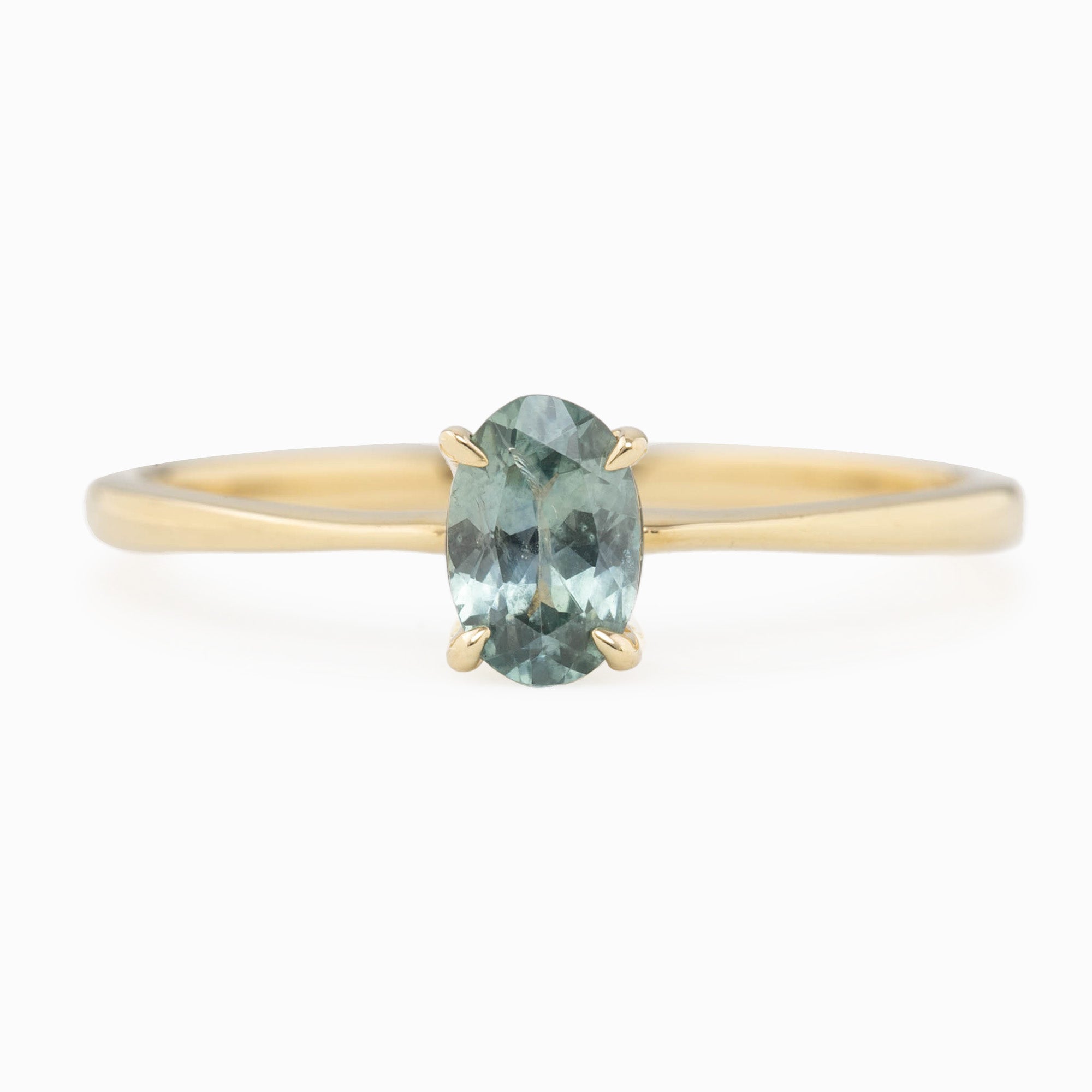 Nina Ring 6x4mm 0.60ct Montana Sapphire, 14k Yellow Gold