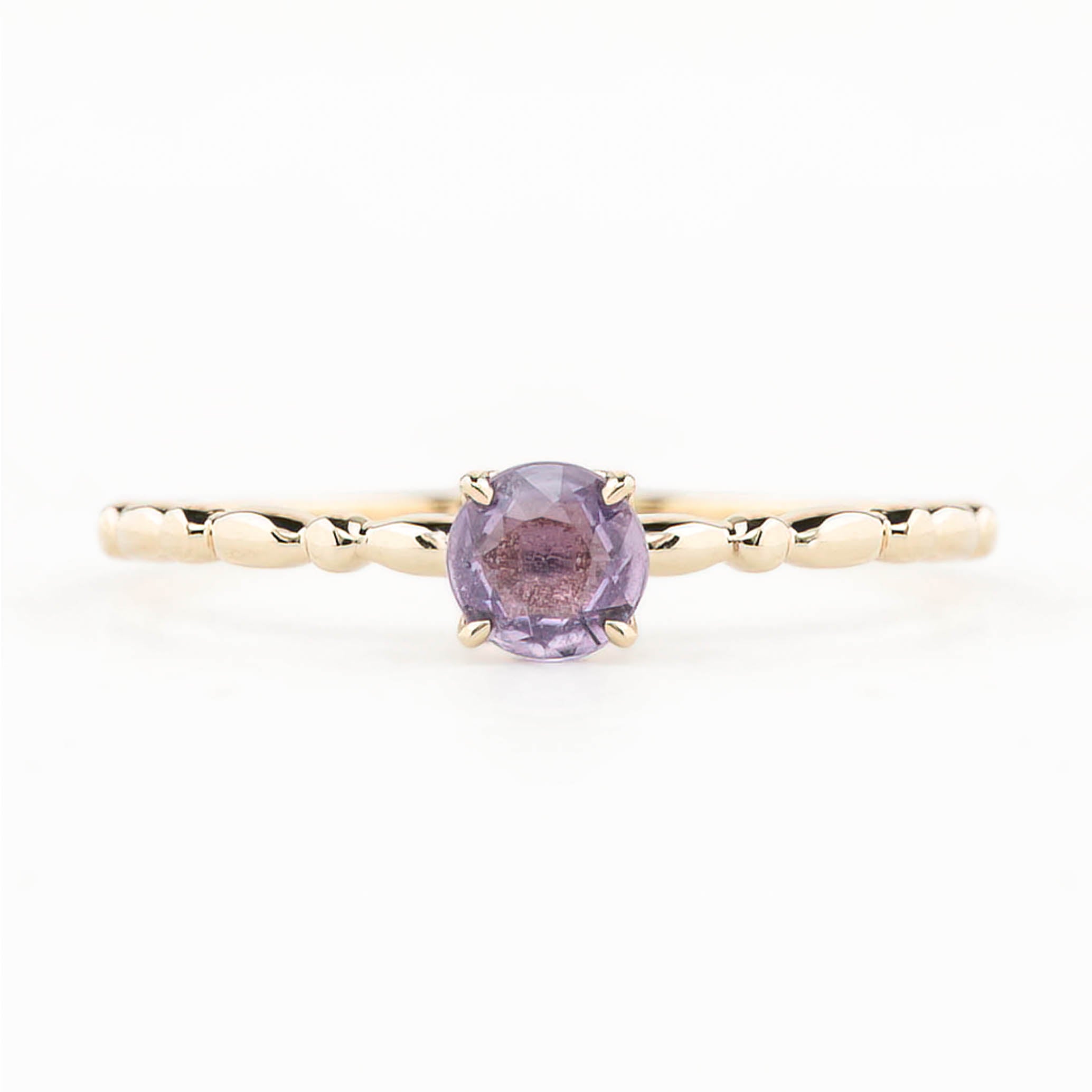 【即日配送】キャンディリング ・0.40ct・非加熱マダガスカル産パープルサファイア・K14YG