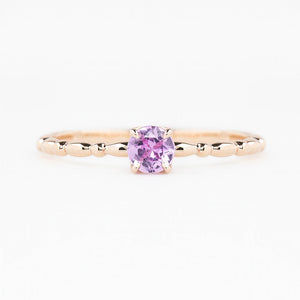 Candy Ring, 0.30ct Pink Unheated Madagascar Sapphire 14k Rose Gold