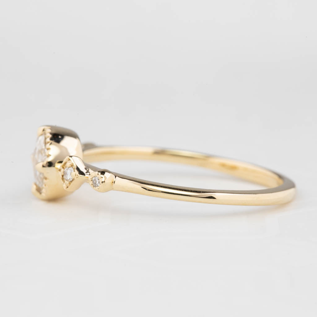 Stella Ring, 0.20ct Round Rose Cut Diamond, 14k Yellow Gold (One of a kind)