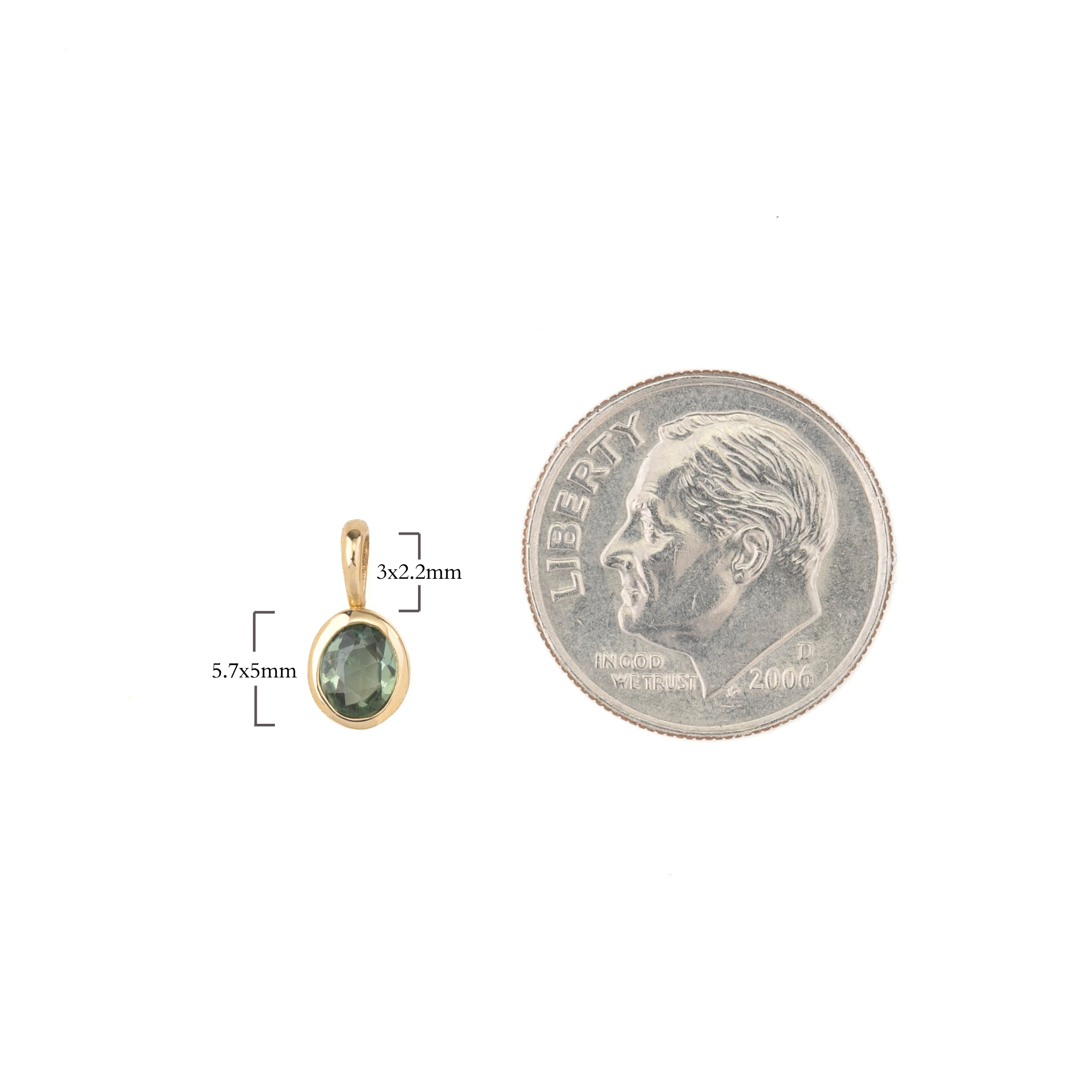 Bezel Set Green Sapphire Charm