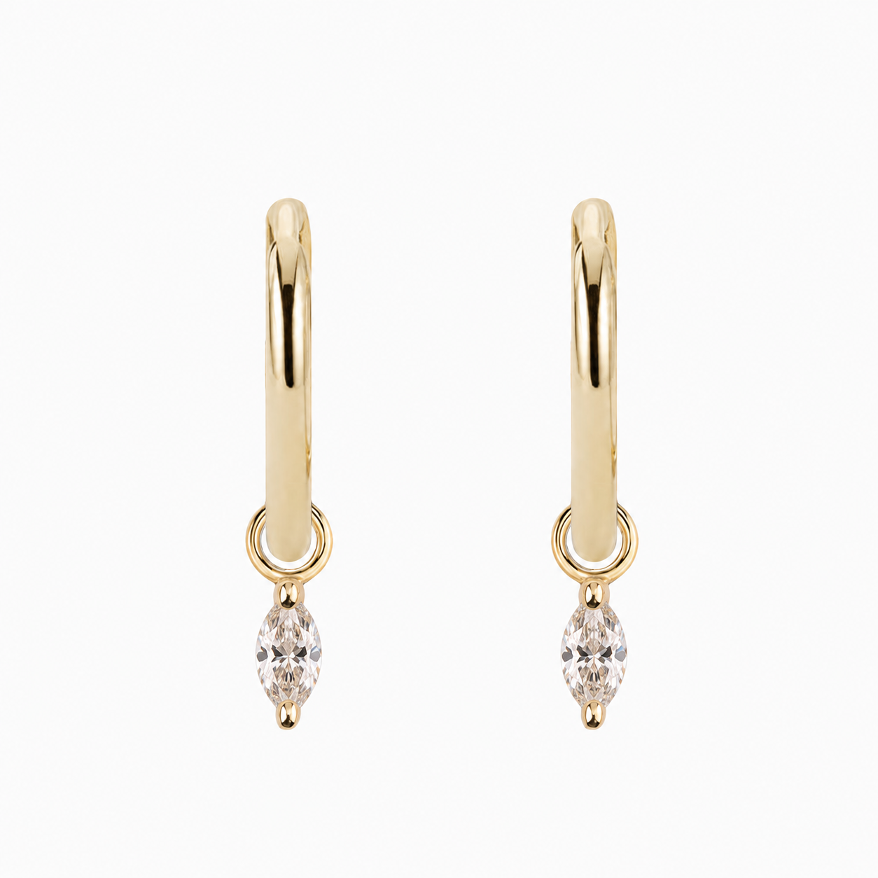 Marquise Diamond Hoop Earrings