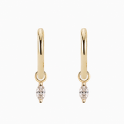 Marquise Diamond Hoop Earrings