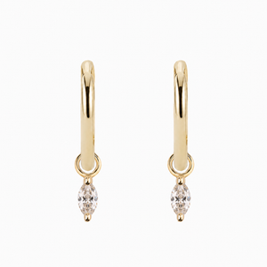 Marquise Diamond Hoop Earrings
